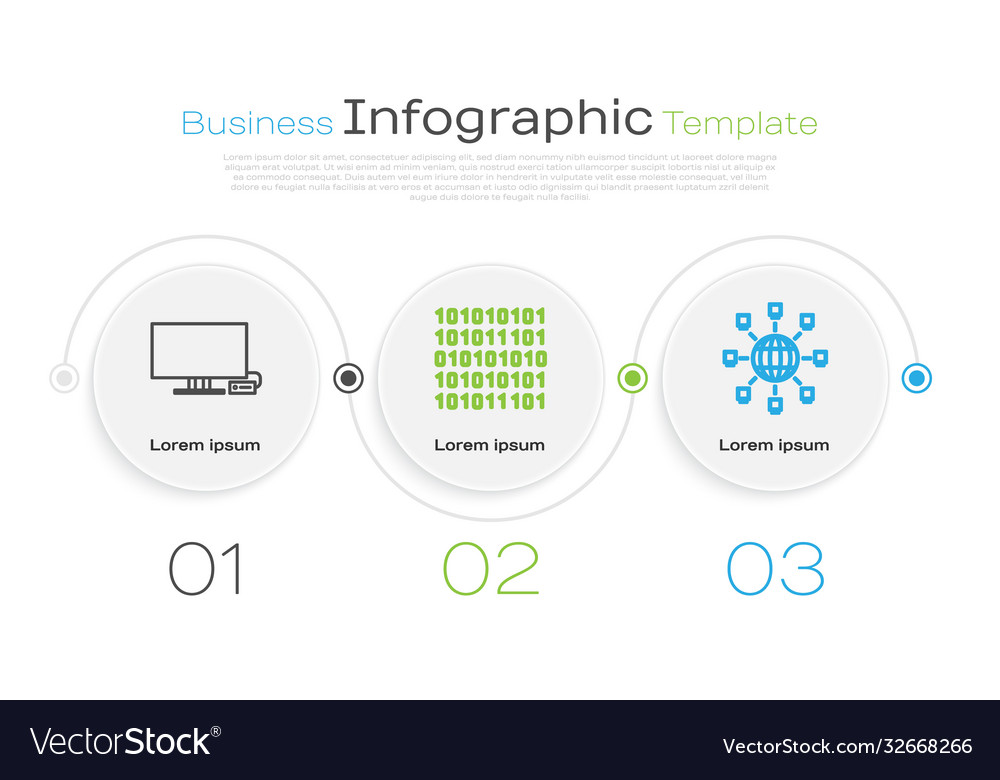 Set line smart tv binary code and social network vector image Set line smart tv binary code and social network