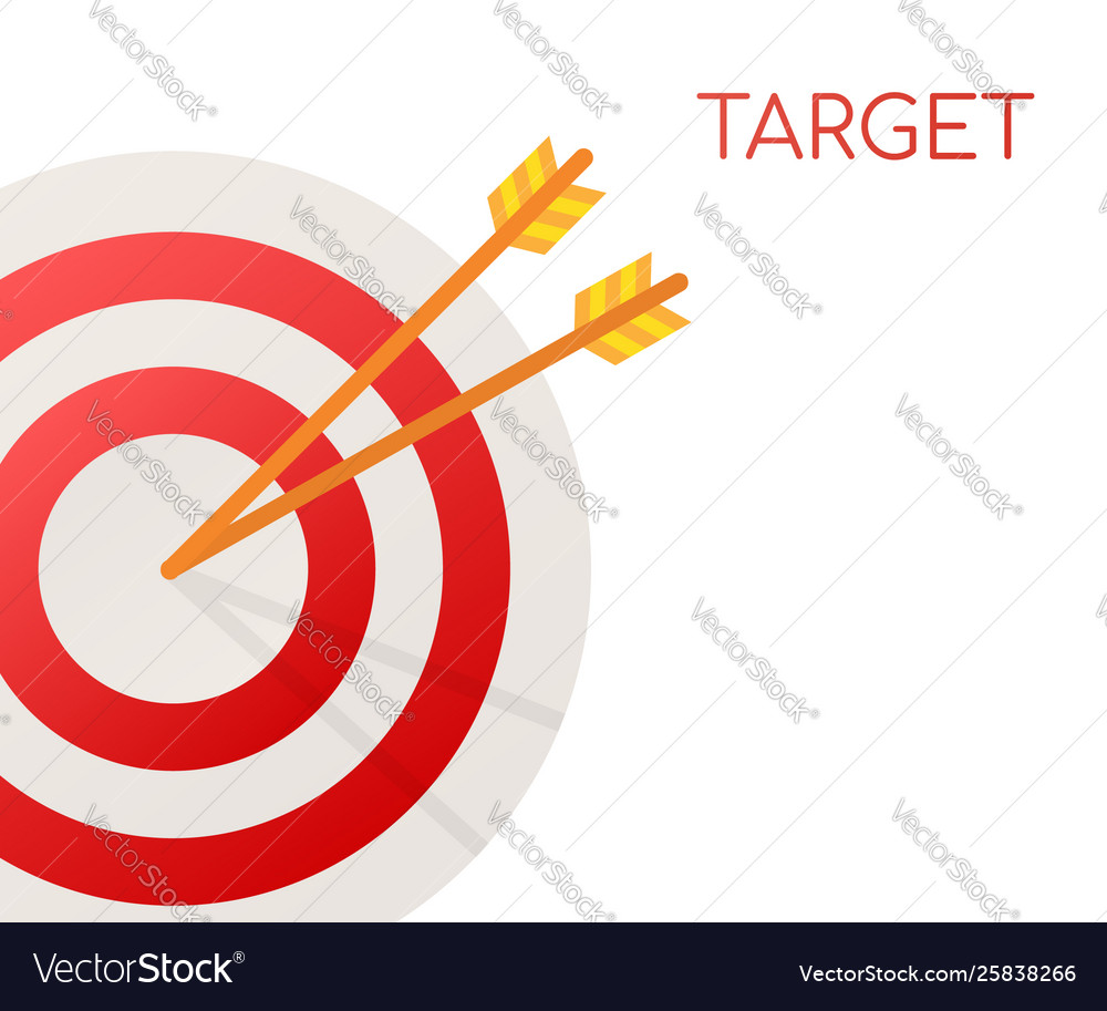 Target with an arrow flat icon concept market