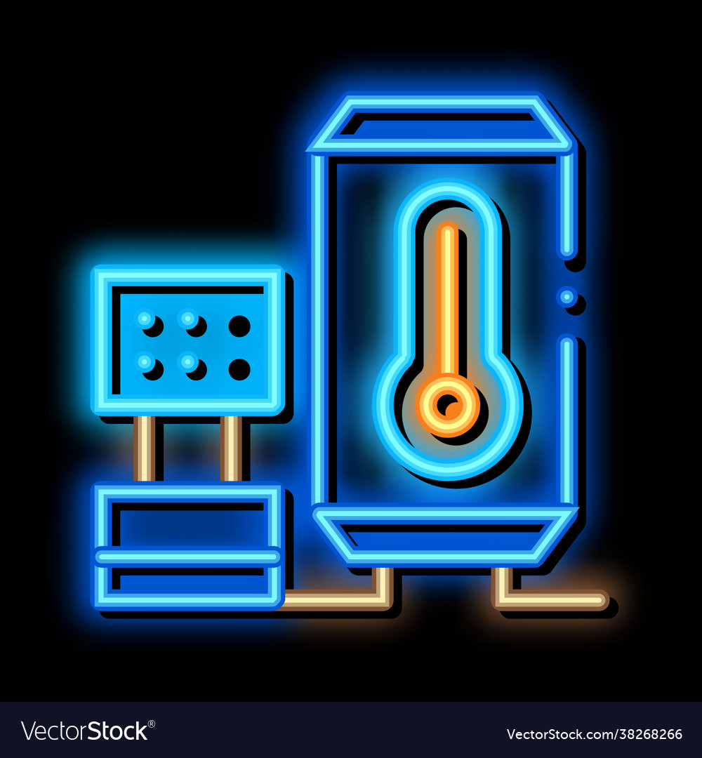 Temperature control device neon glow icon Vector Image