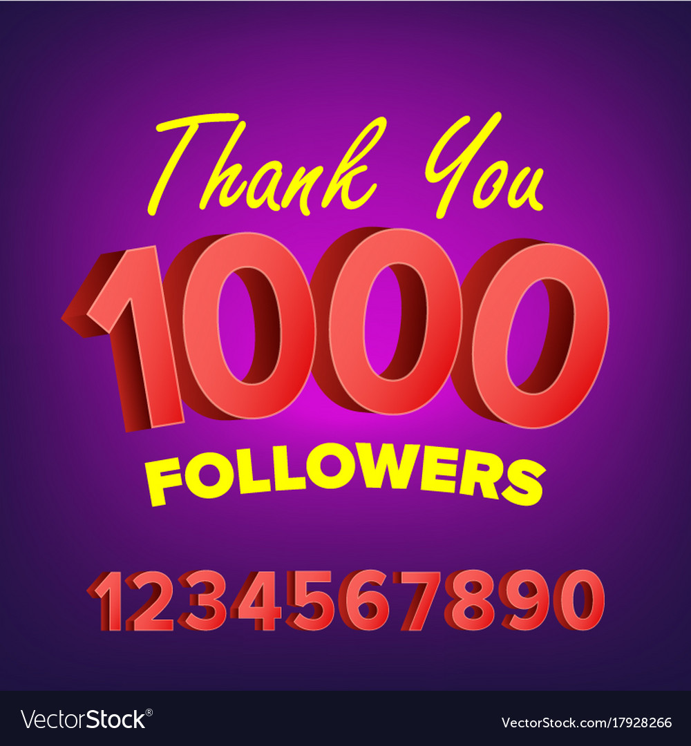 Thank you 1000 followers card web image