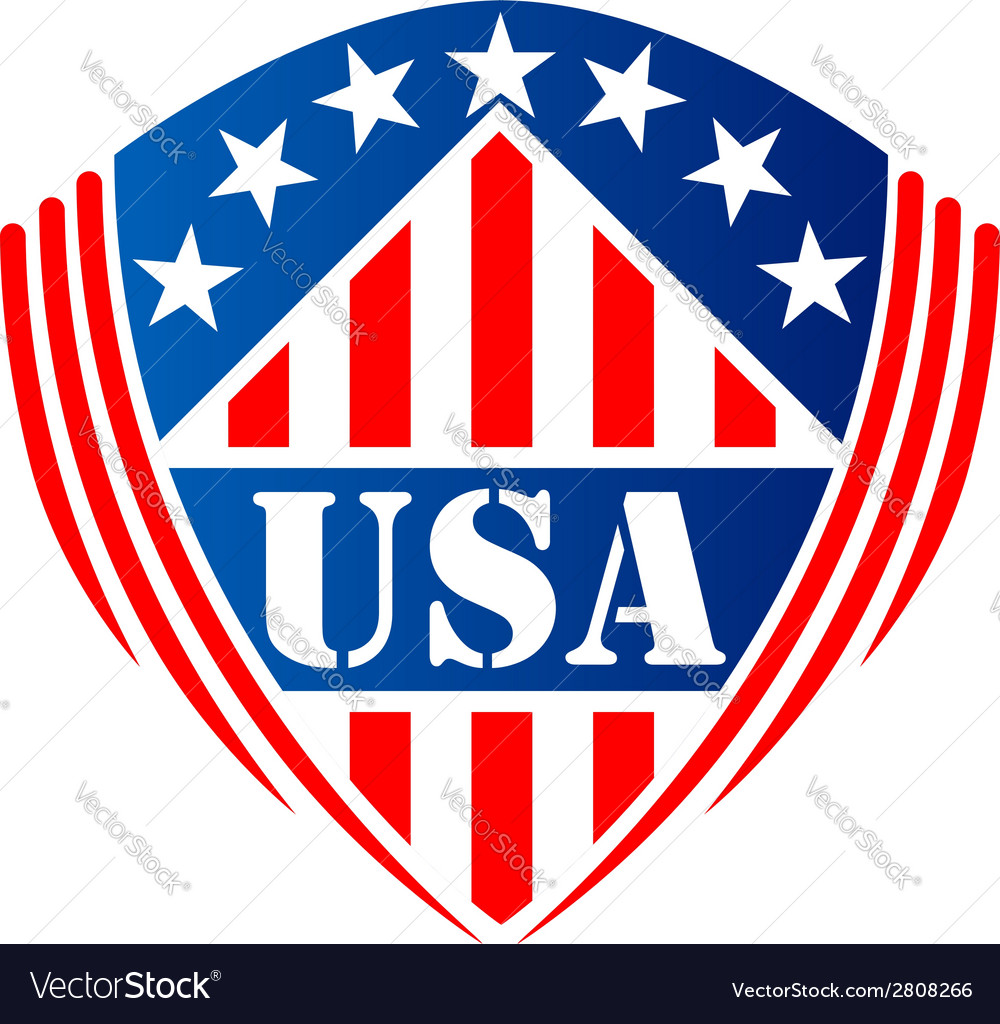 Usa heraldic shield symbol Royalty Free Vector Image