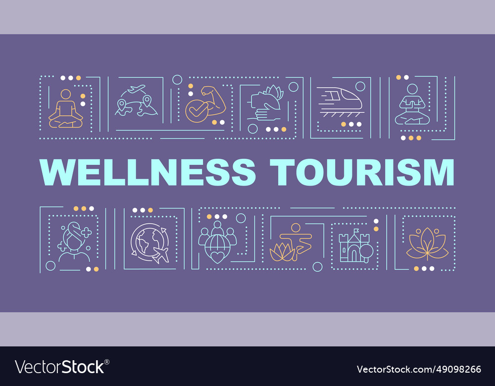 Wellness Tourismus Text mit einfachem dünnen linear