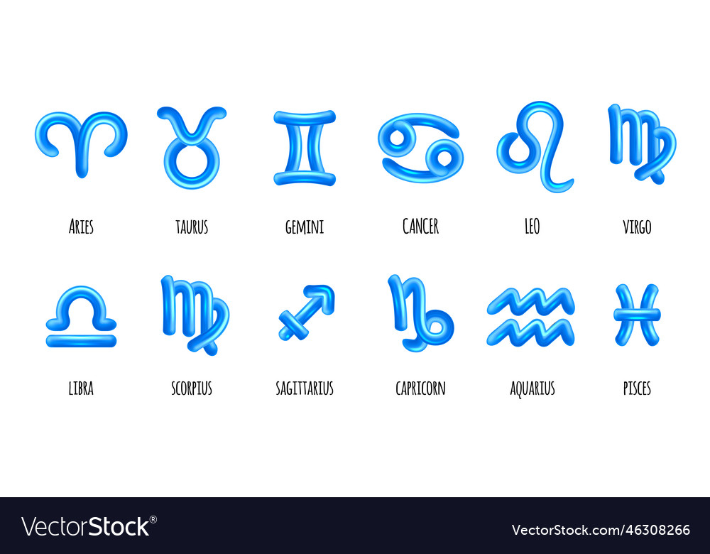 Zodiac Icon Set A Of Horoscope And Astrology Vector Image