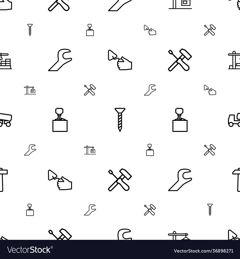 Build icons pattern seamless white background