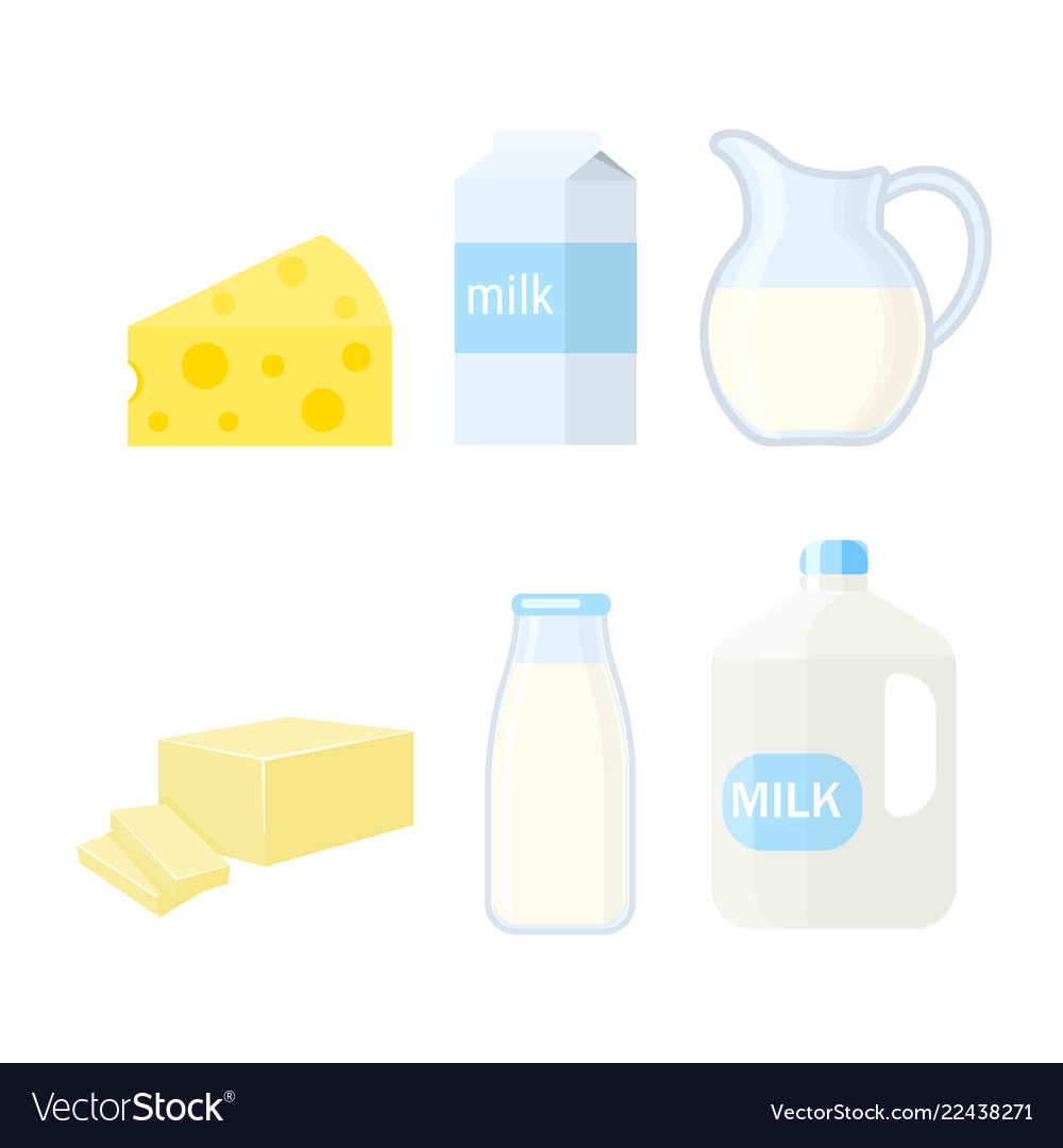 Dairy products isolated Royalty Free Vector Image