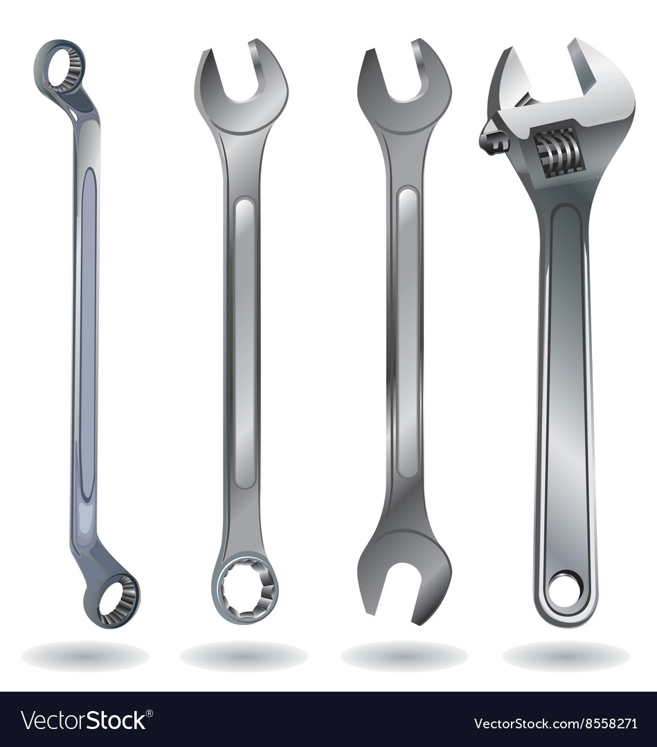 Hand tool wrench on a white background object Vector Image