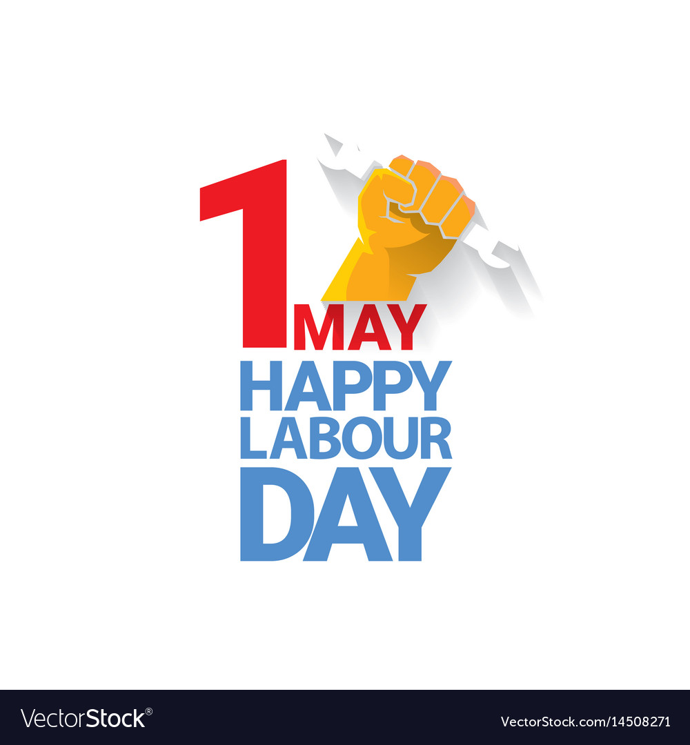 Happy labour day label Royalty Free Vector Image