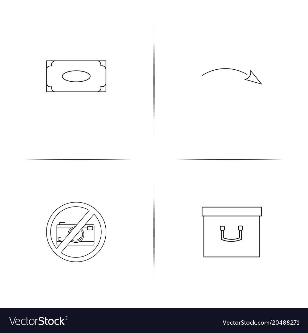 Interface simple linear icons set outlined