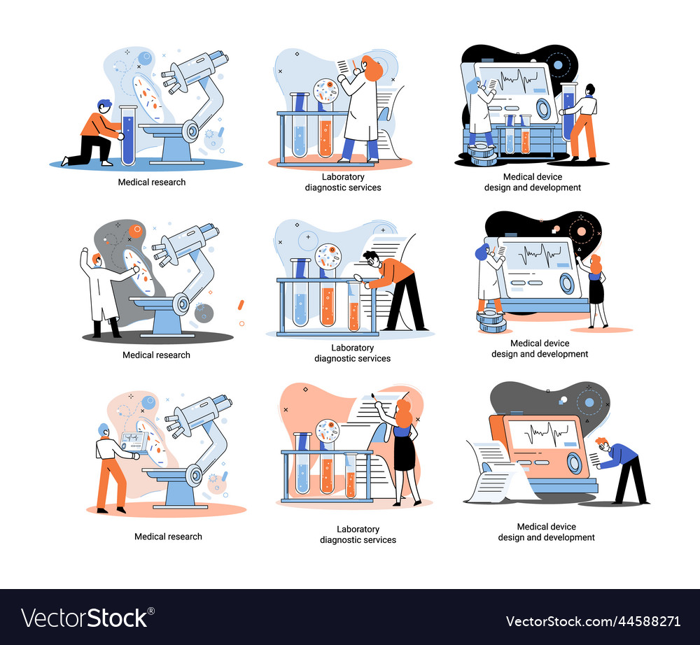 Medical research laboratory diagnostic services Vector Image