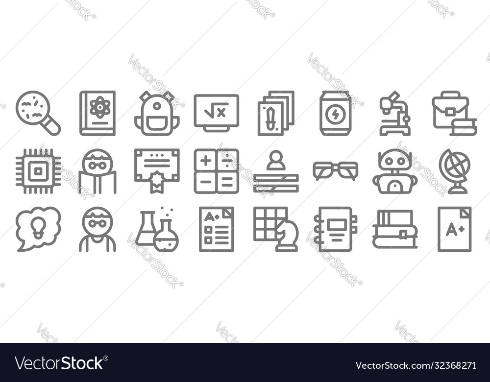 Nerd line icons linear set quality
