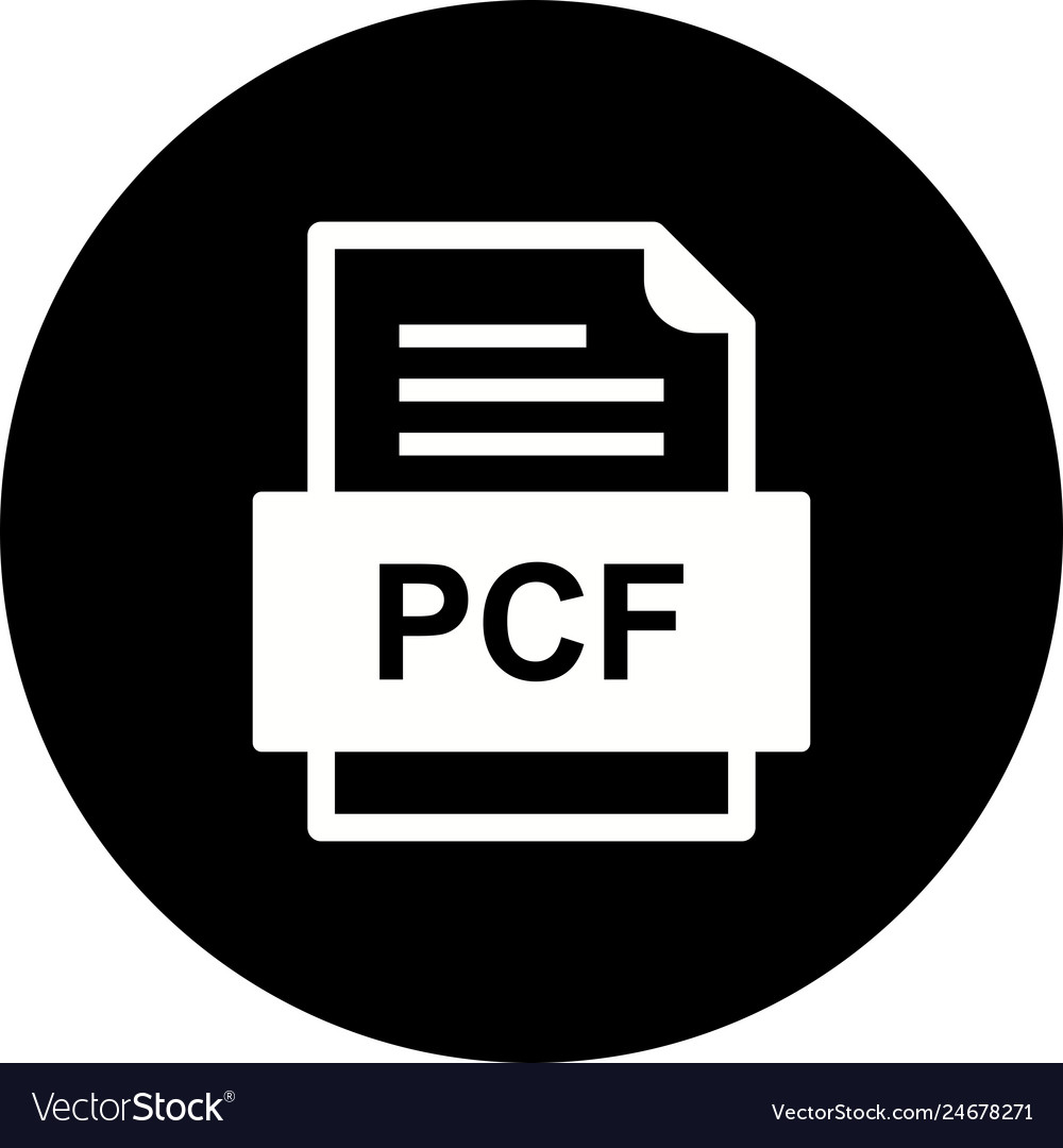 Pcf file document icon Royalty Free Vector Image