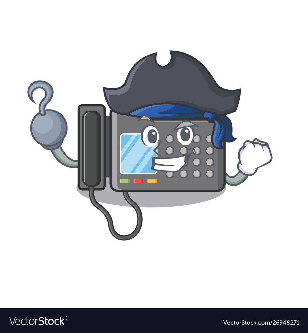 Pirate fax machine isolated in mascot