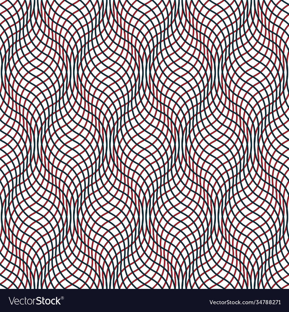 Seamless pattern with colored wavy lines