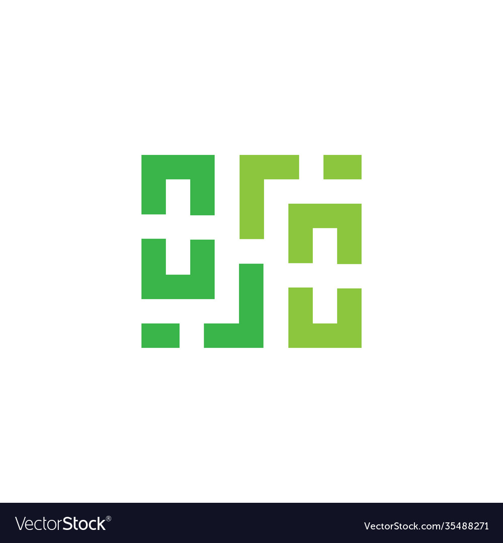 Square geometric maze line logo Royalty Free Vector Image