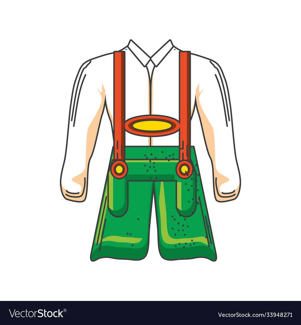 Traditional german bavarian clothes on white