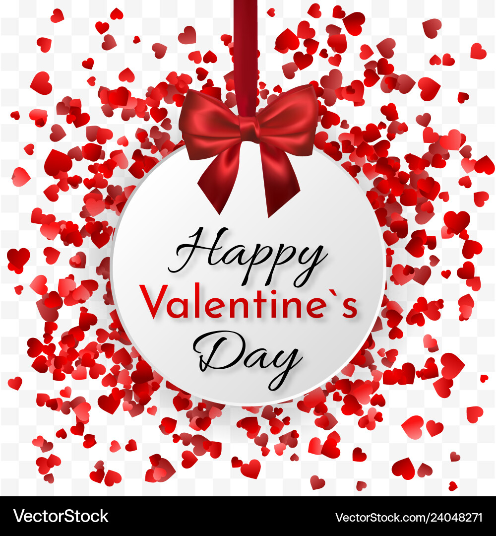 Valentines Day Banner Hearts Round Frame Banner Vector Image