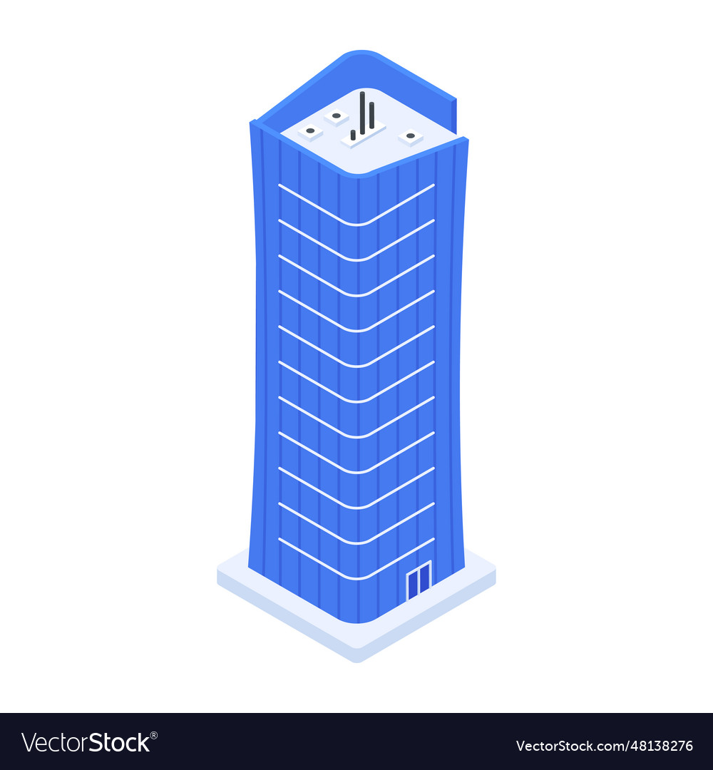 An isometric icon of building