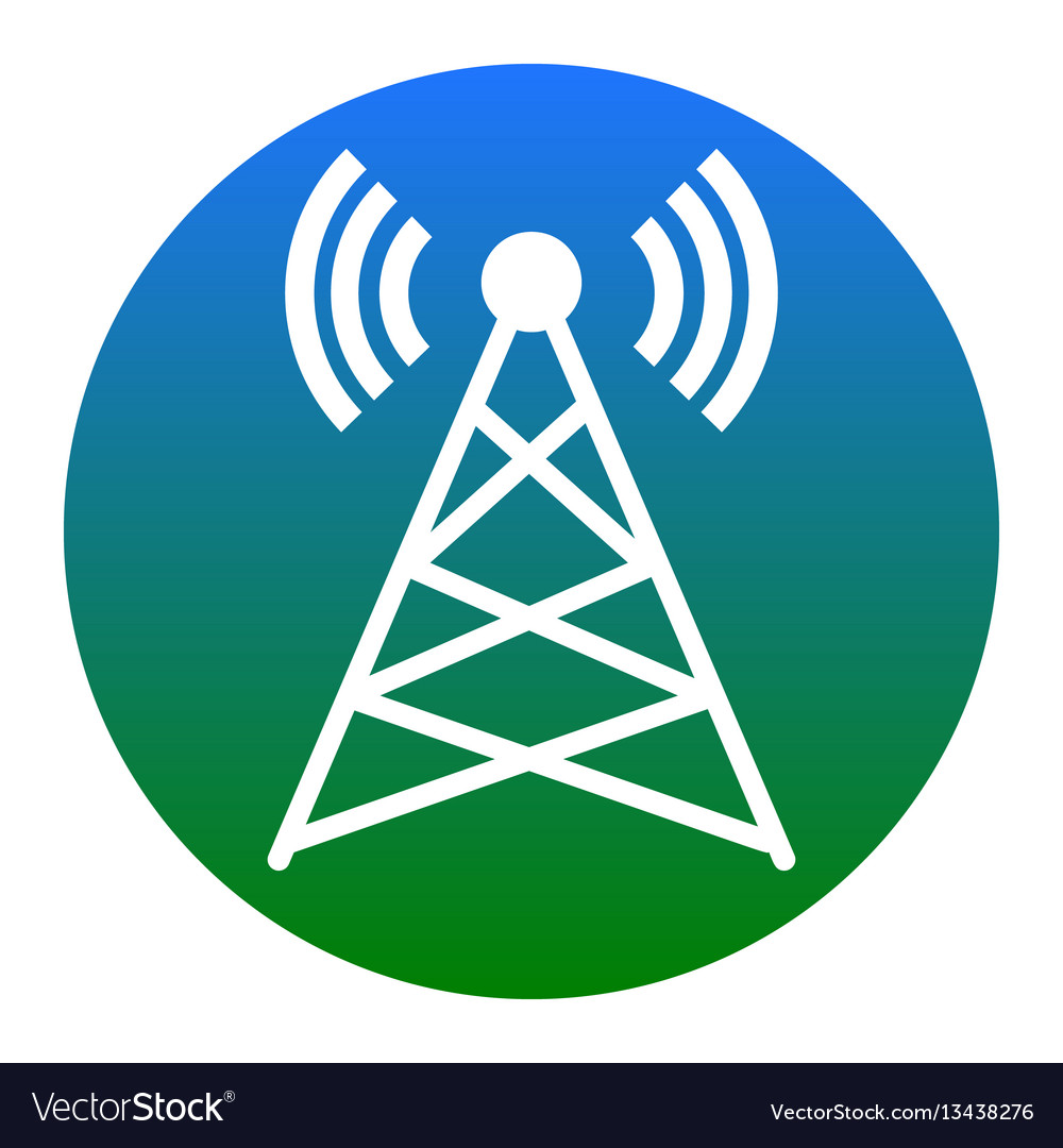 Antenna sign white icon Royalty Free Vector Image