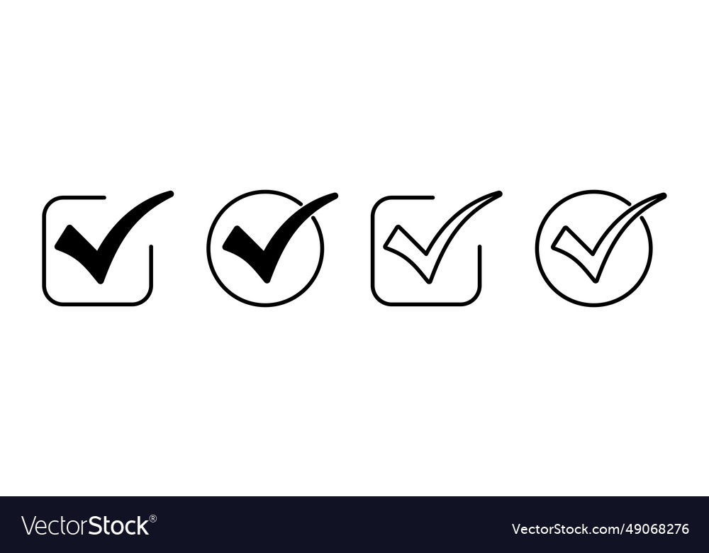 Check icon mark list button vector image Check icon mark list button
