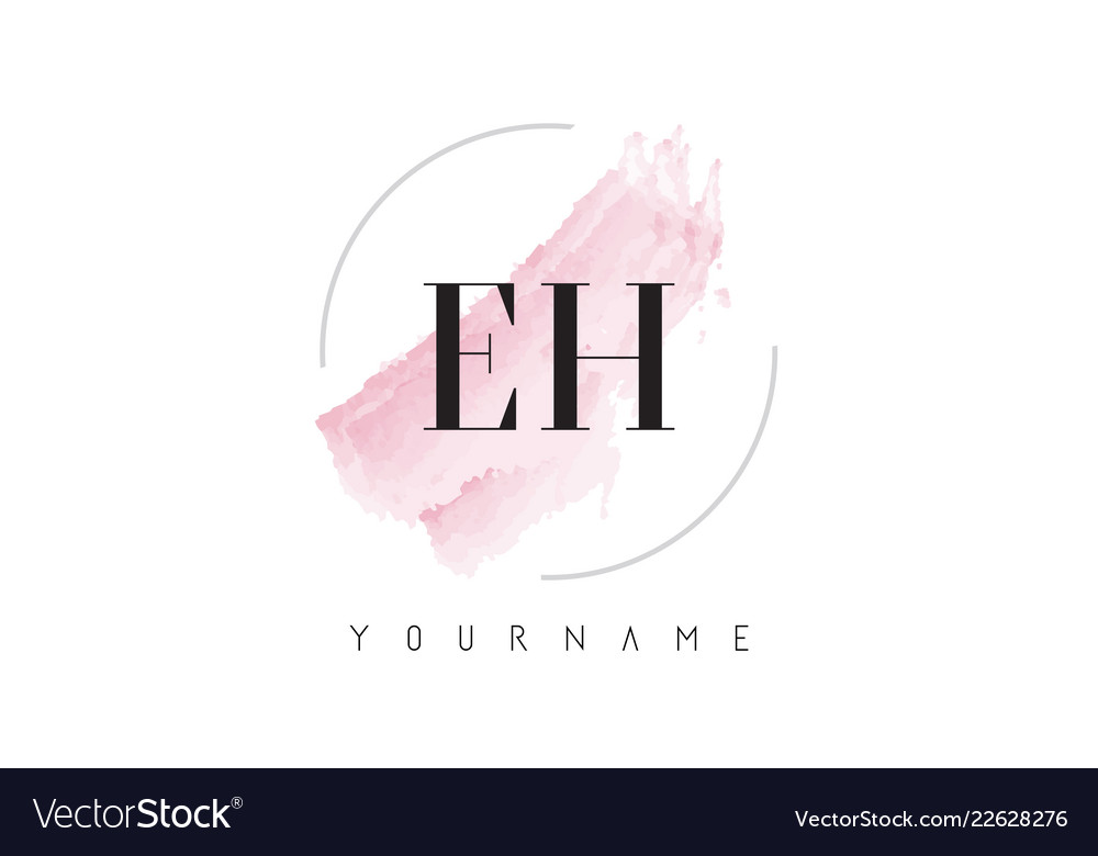 Eh e h watercolor letter logo design Royalty Free Vector