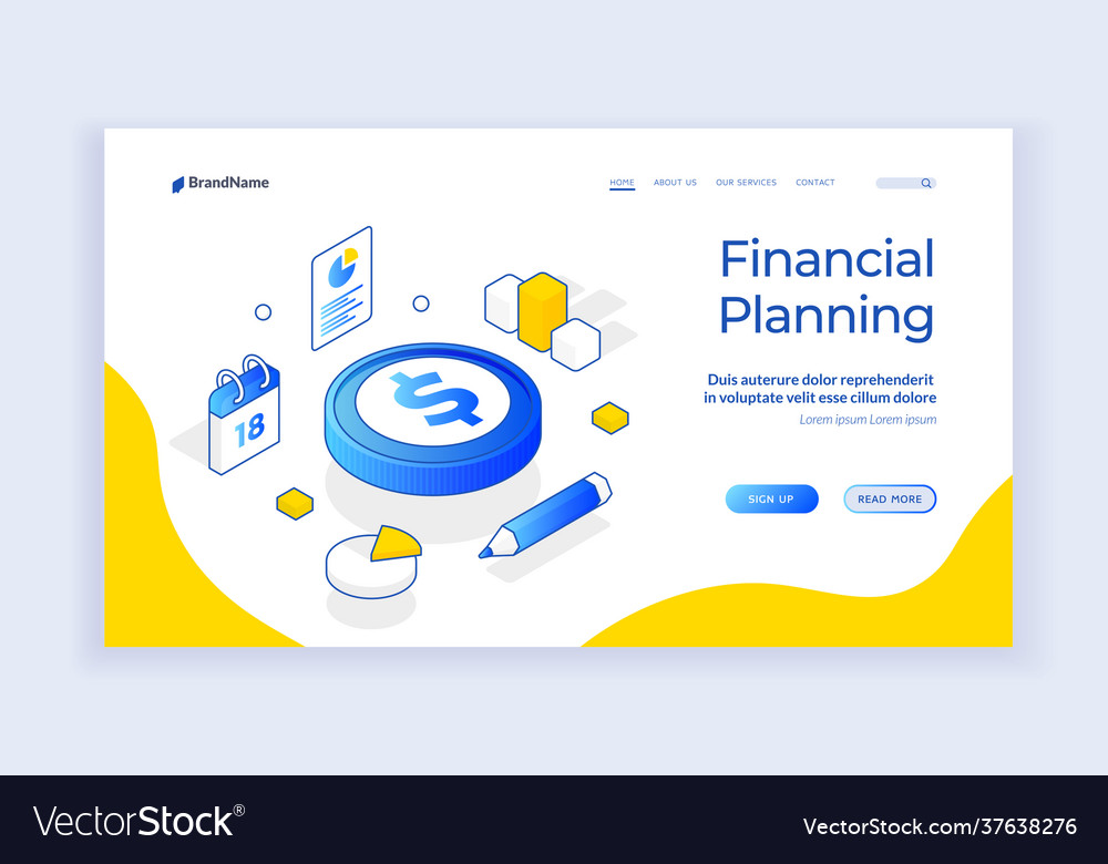 Financial planning oriented website with modern