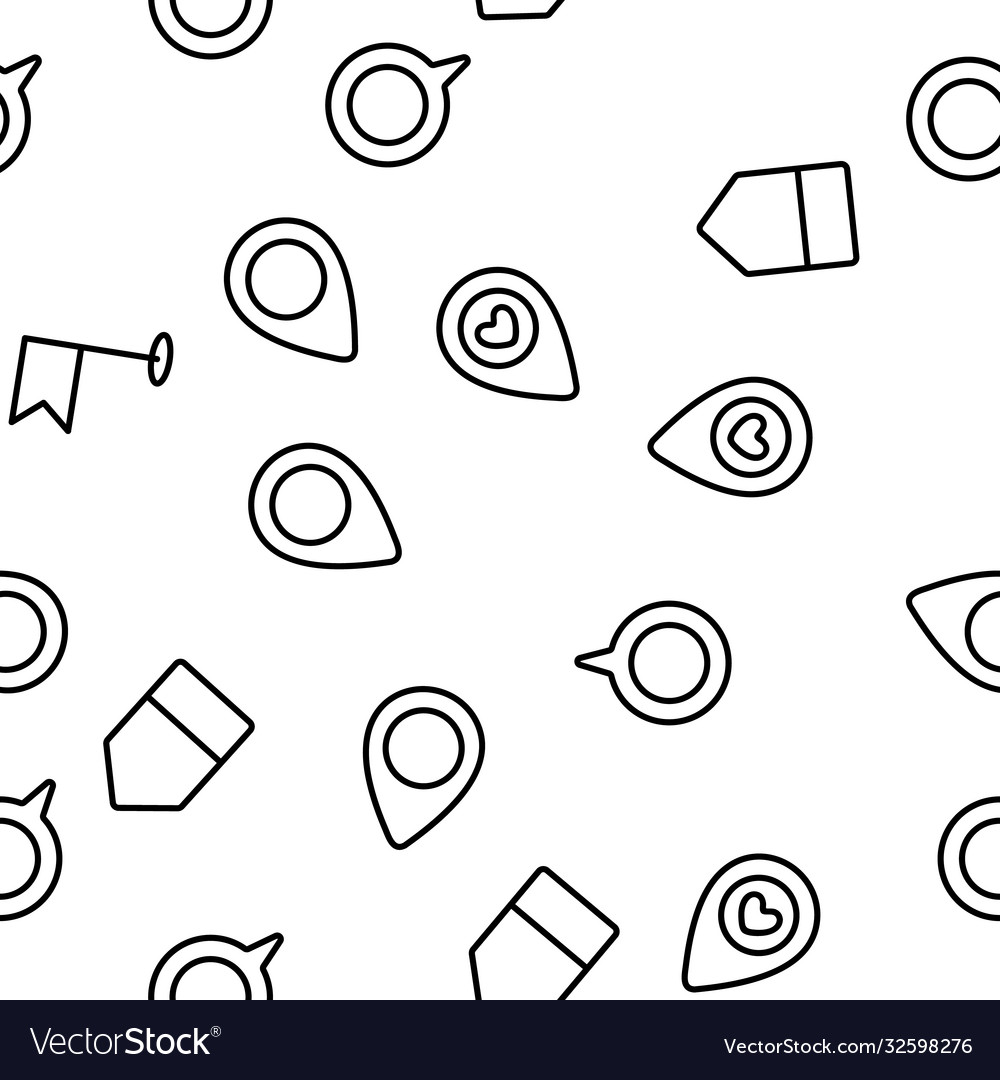 Marker pointer gps map seamless pattern vector image Marker pointer gps map seamless pattern