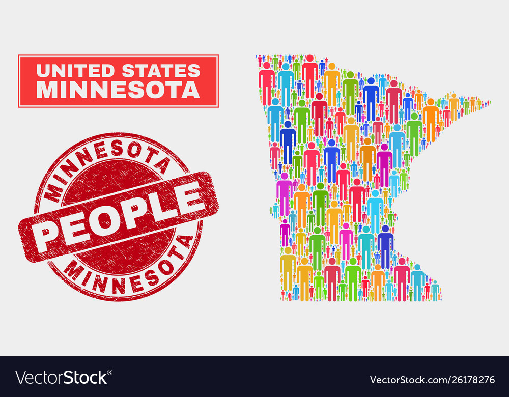 Minnesota state map population demographics Vector Image