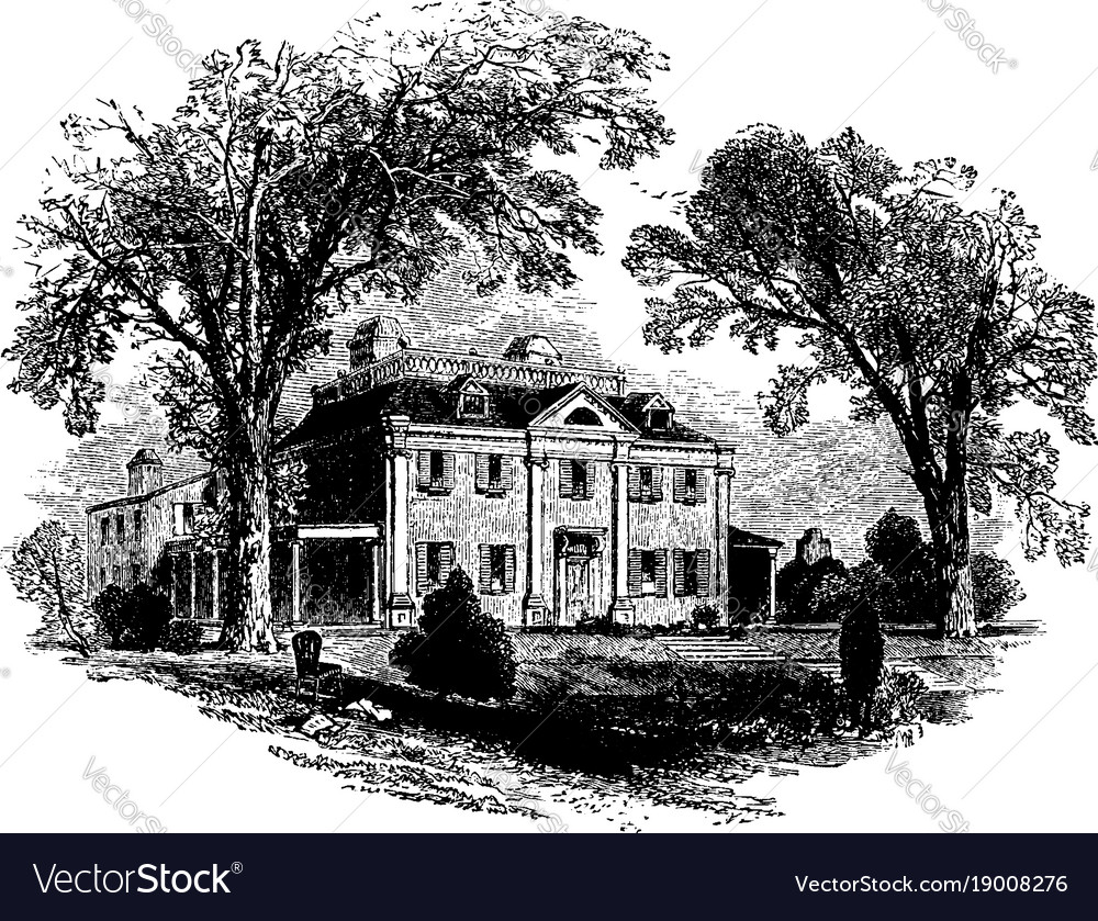 Plantation House Vintage Royalty Free Vector Image