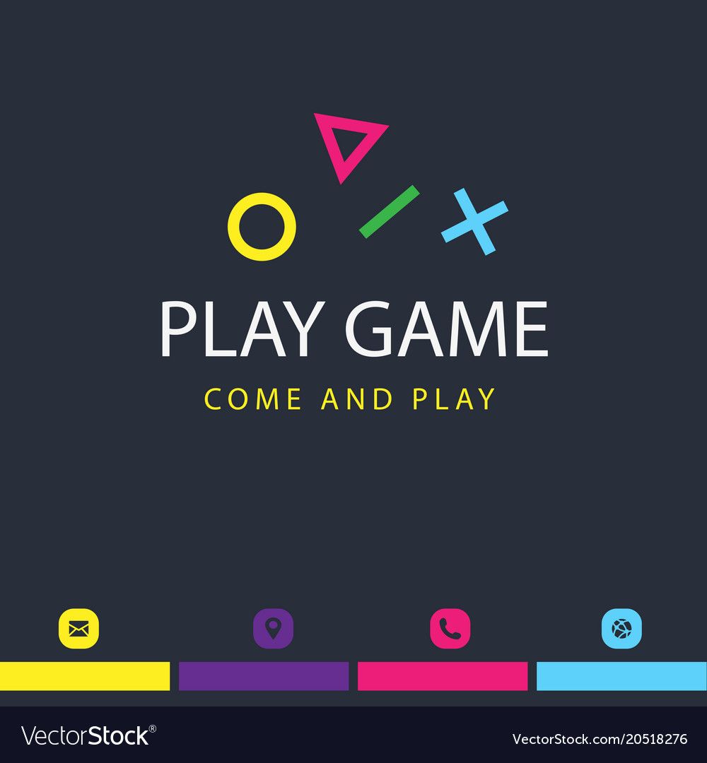 Play game come and icon black background vect Vector Image