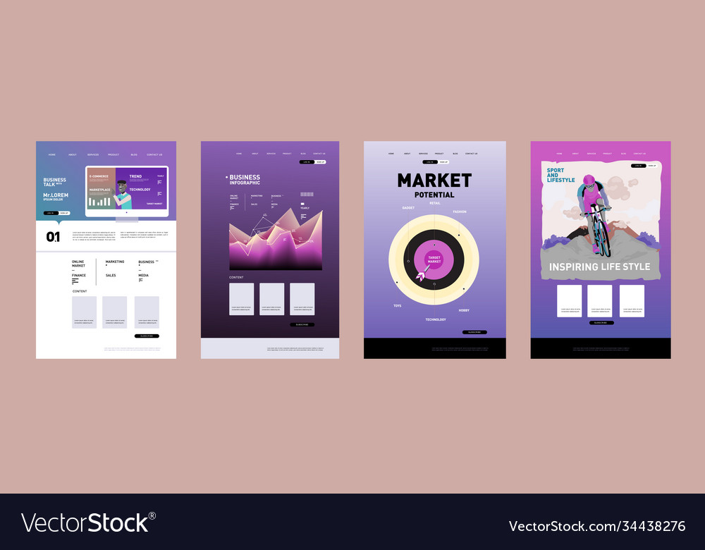 Presentation and website interface layout design