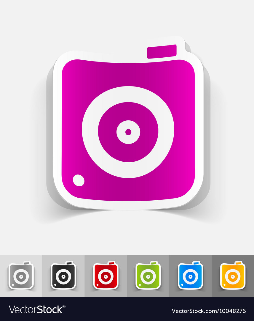 Realistic design element photo camera