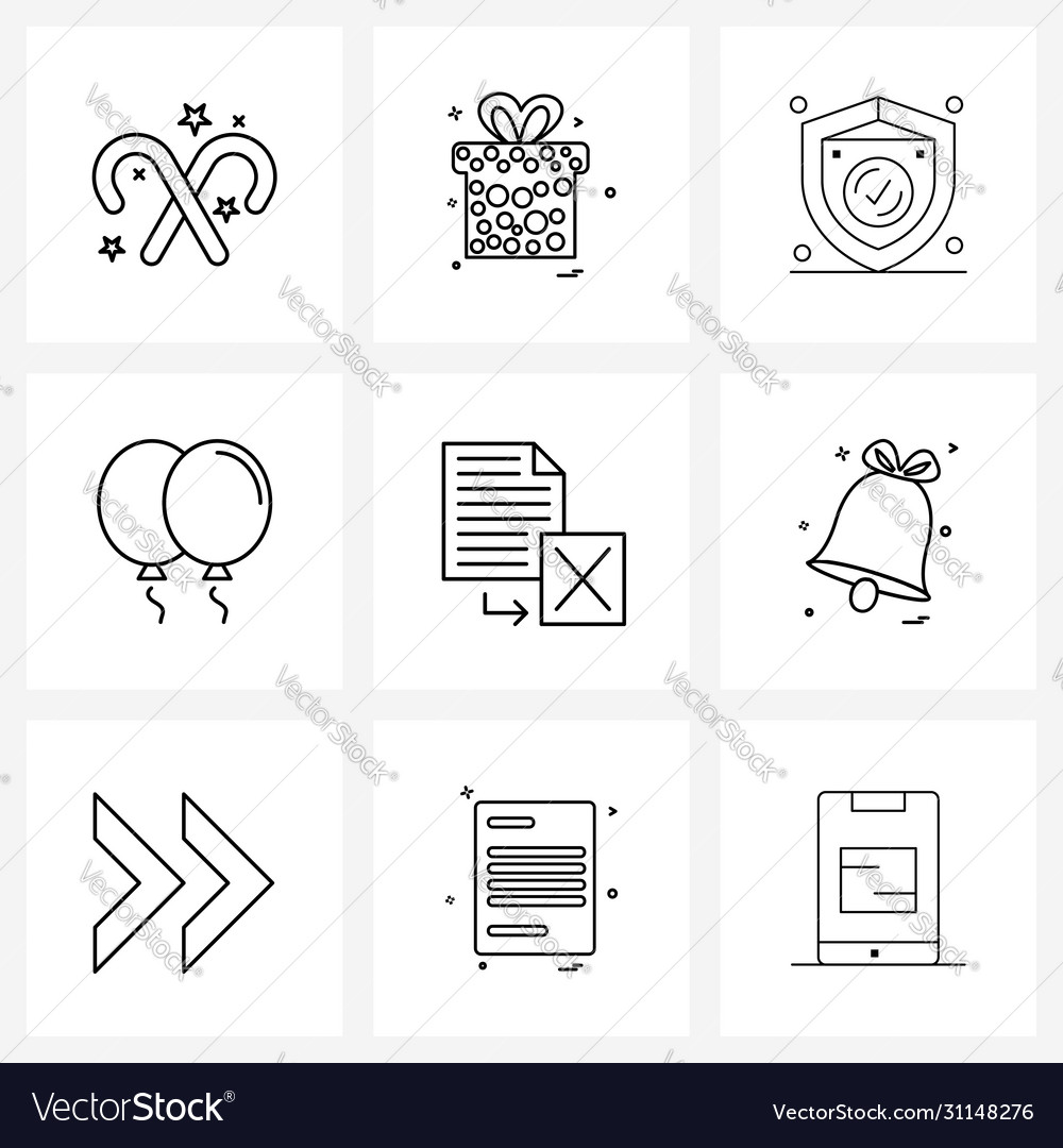 Set 9 universal line icons spreadsheet