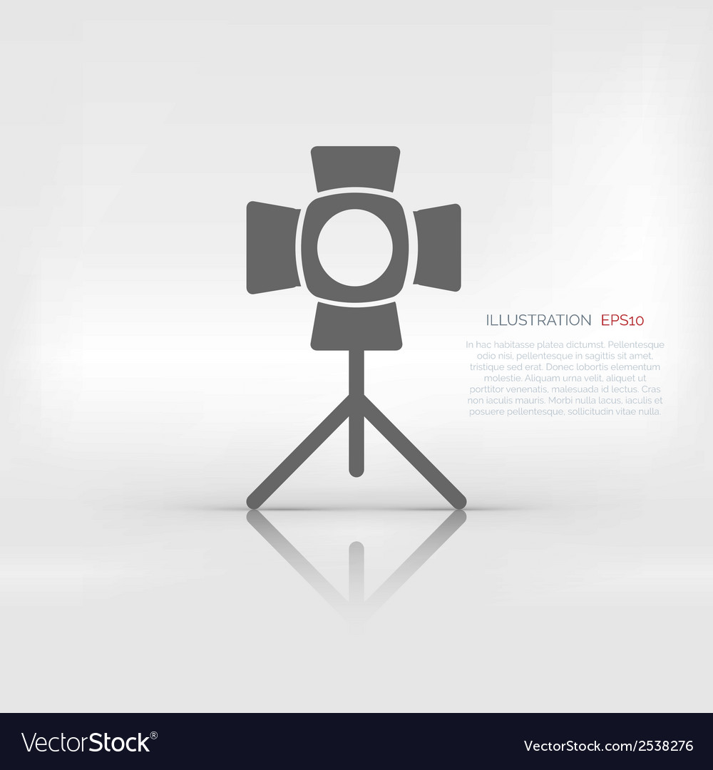 Spotlight icon light for photocamera Royalty Free Vector