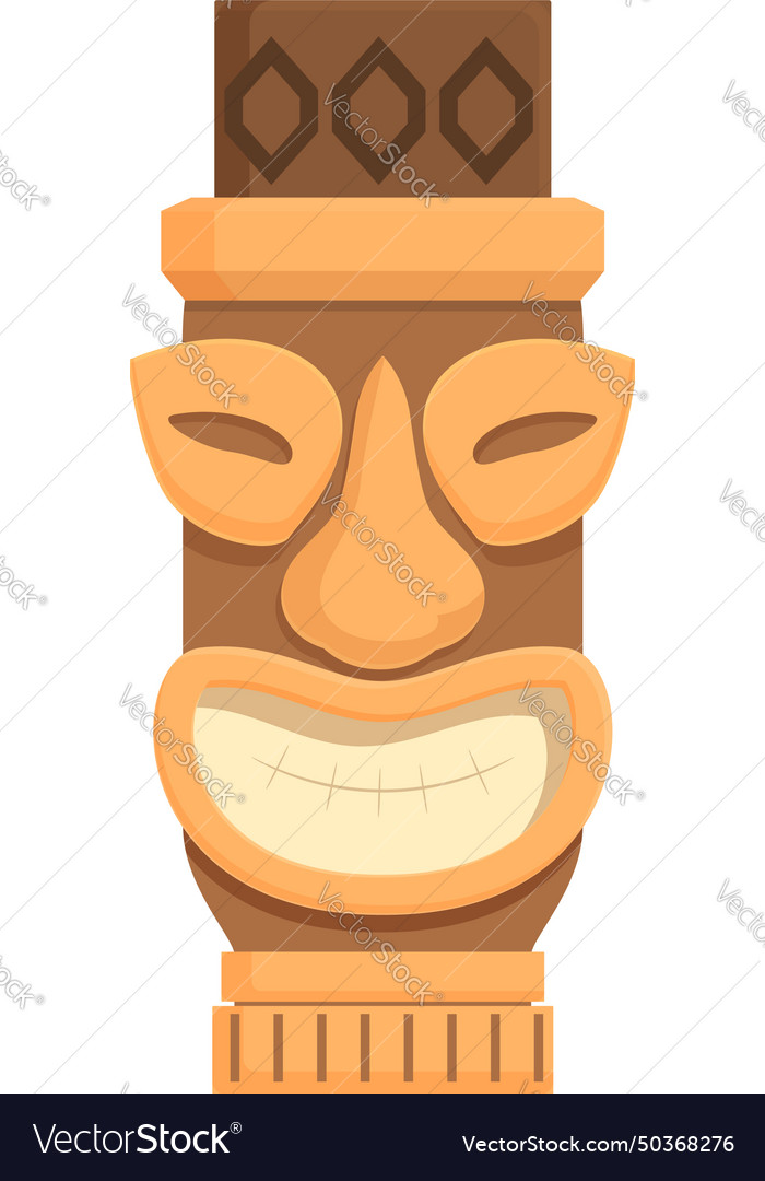 Totem stone icon cartoon inca statue Royalty Free Vector