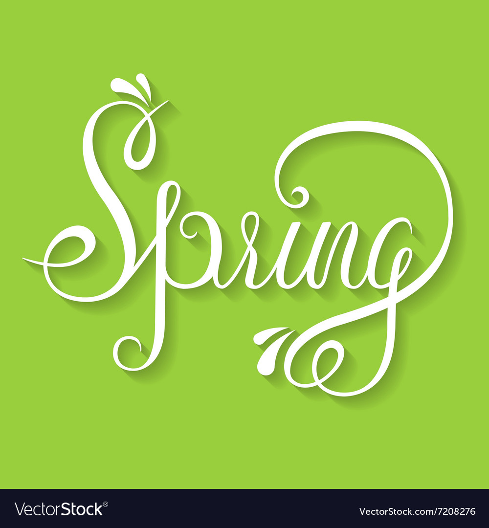 Typographic lettering - spring Royalty Free Vector Image