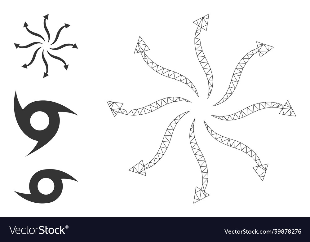 Web mesh cyclone rotation arrows icon