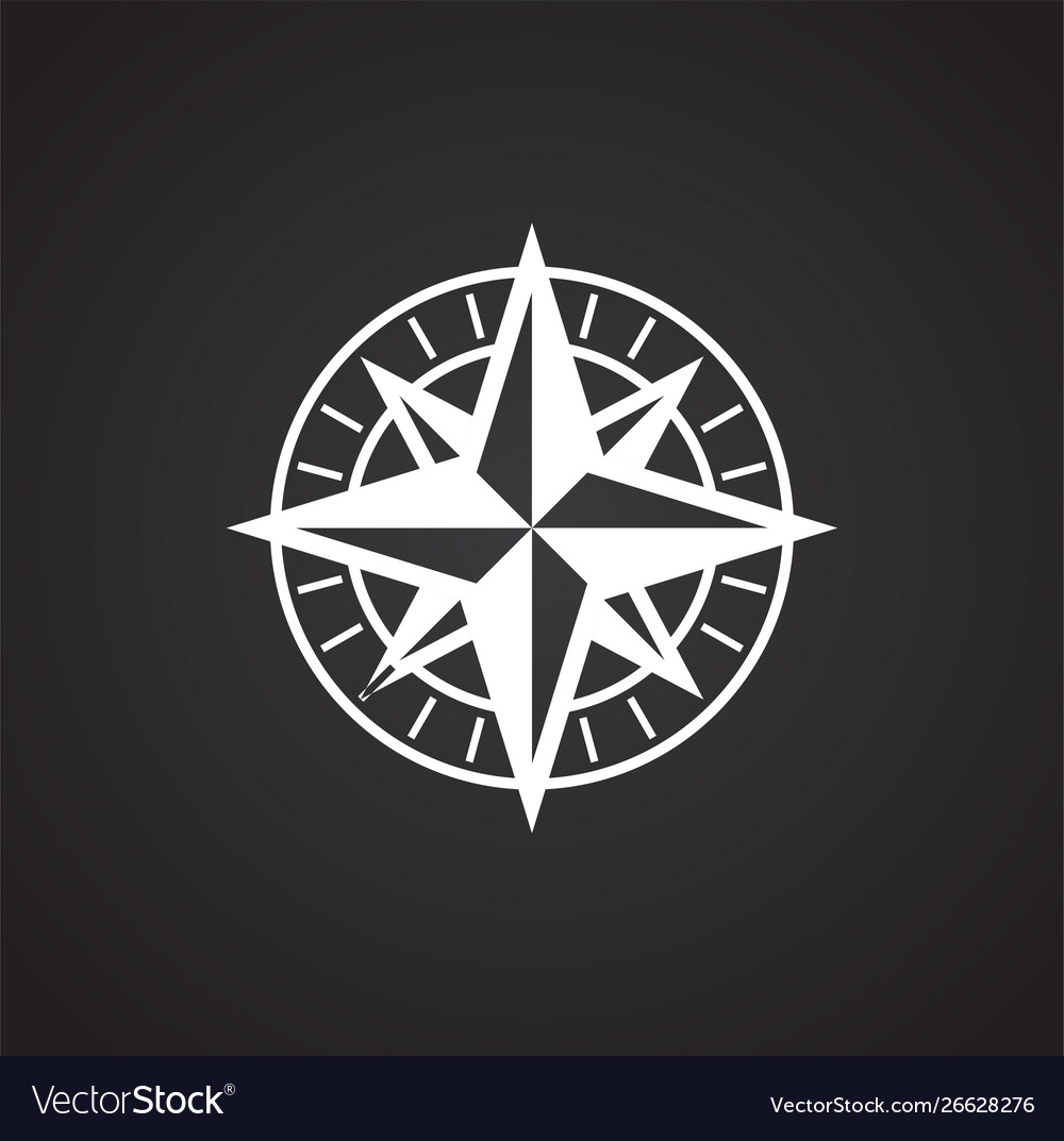Windrose icon on background for graphic and web
