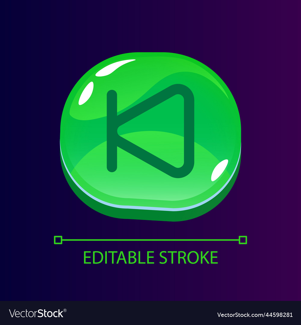 Backward rewind glossy ui button with linear icon