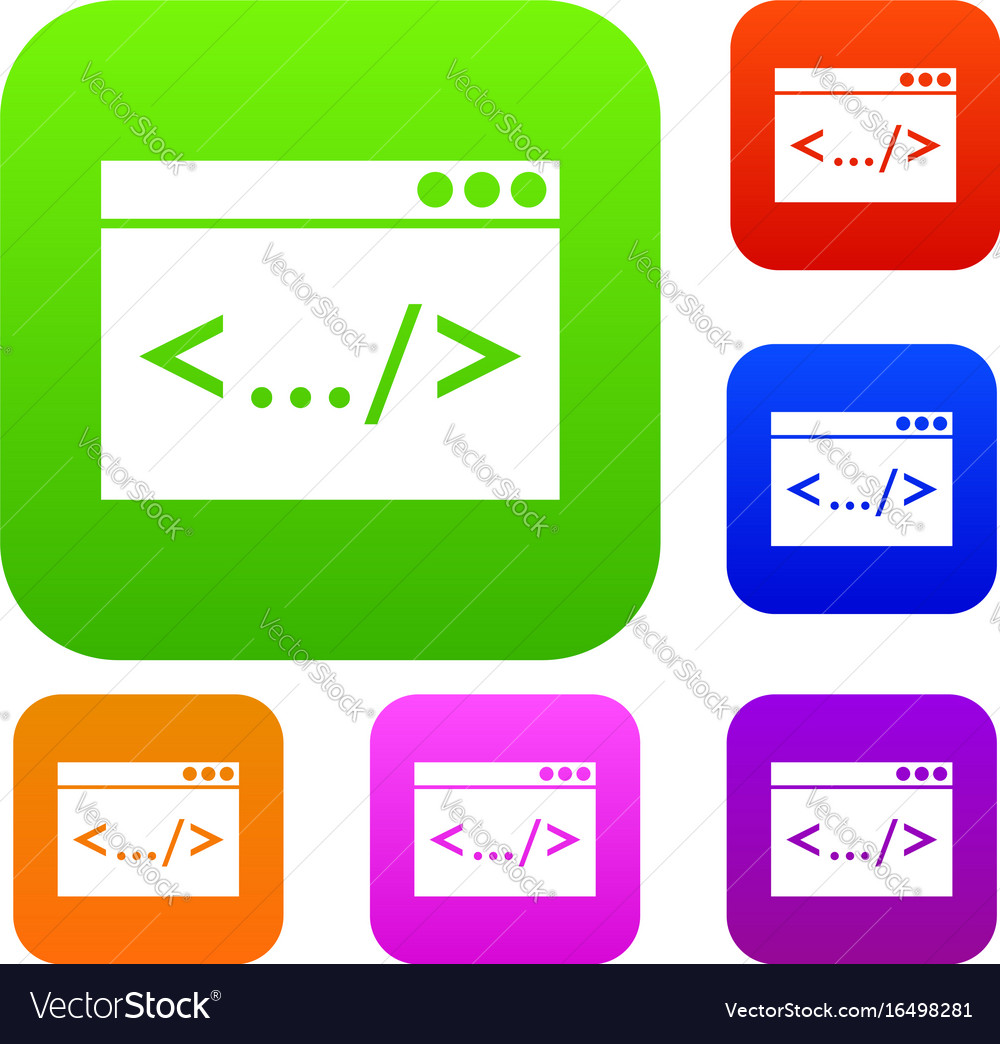 Code window set collection Royalty Free Vector Image