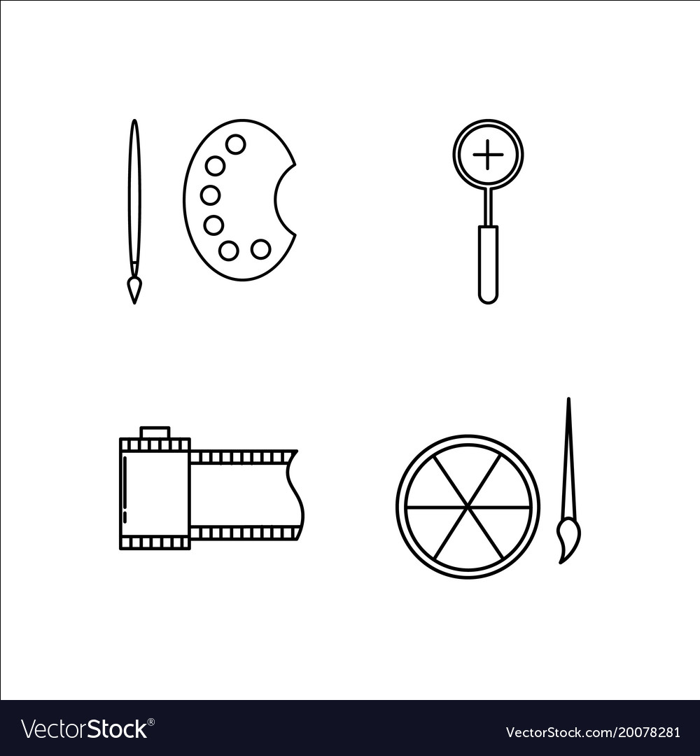 Design and studio simple linear icon setsimple