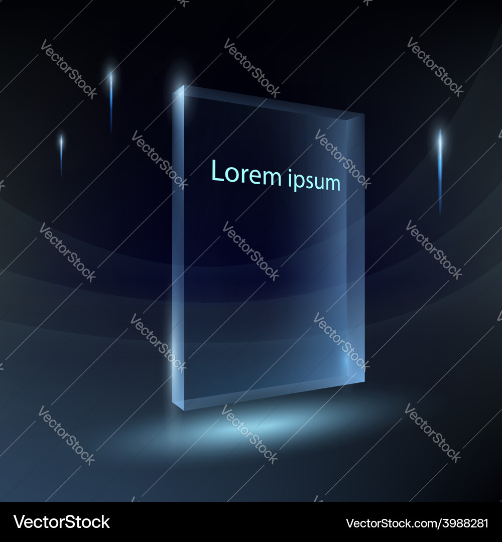 Empty glass box Royalty Free Vector Image - VectorStock
