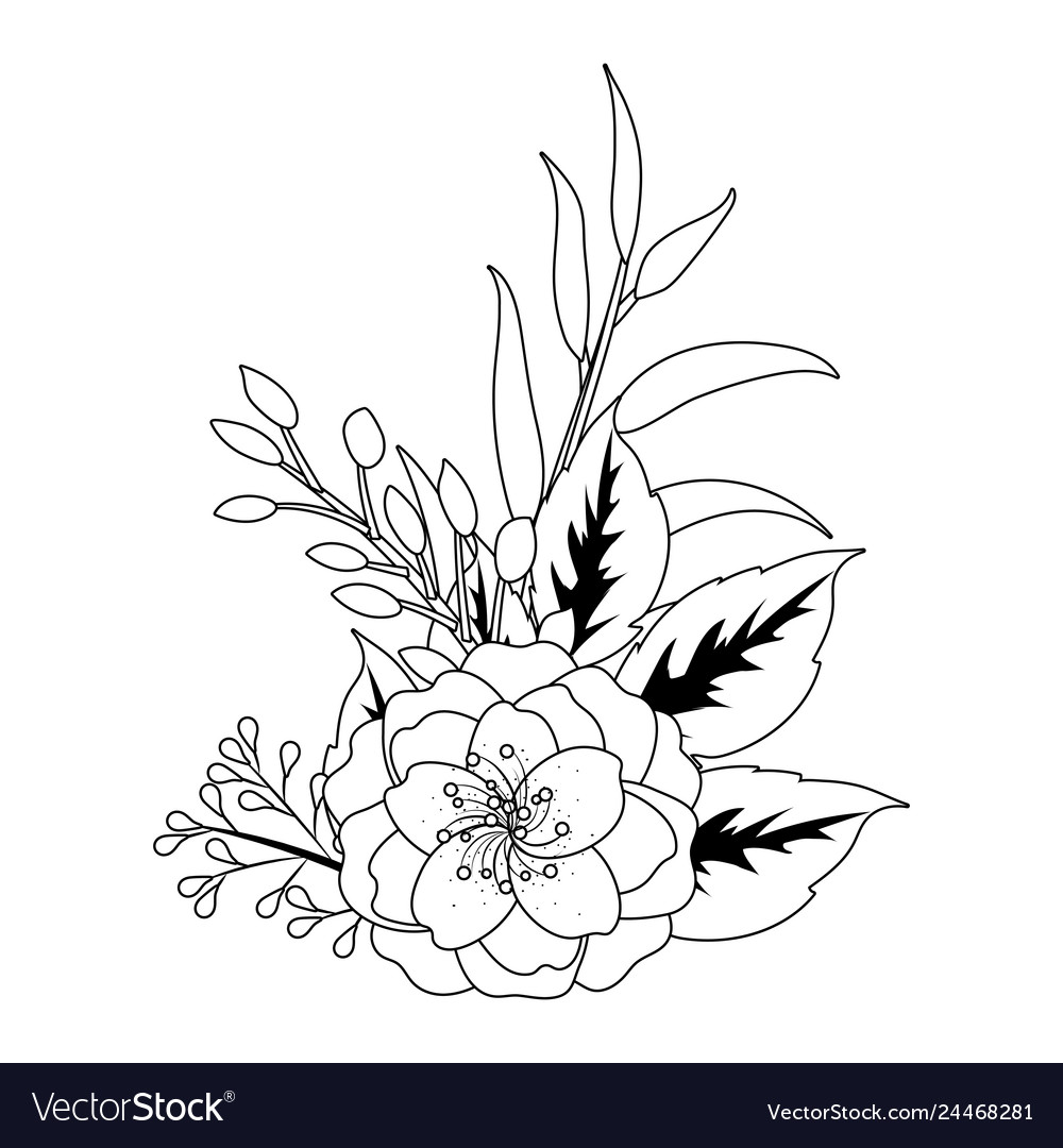 Floral tropical cartoon Royalty Free Vector Image