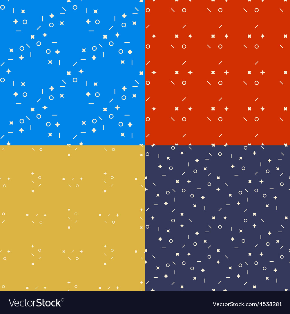 Geometrical seamless patterns set lines circles