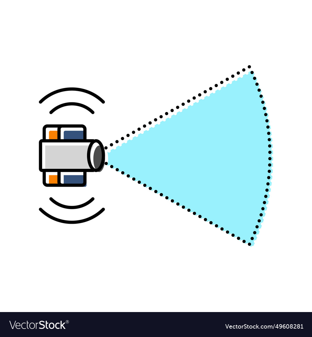 Lidar sensors autonomous delivery color icon vector image Lidar sensors autonomous delivery color icon