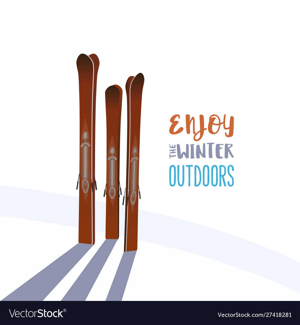 Mountain ski sport icon vector image Mountain ski sport icon