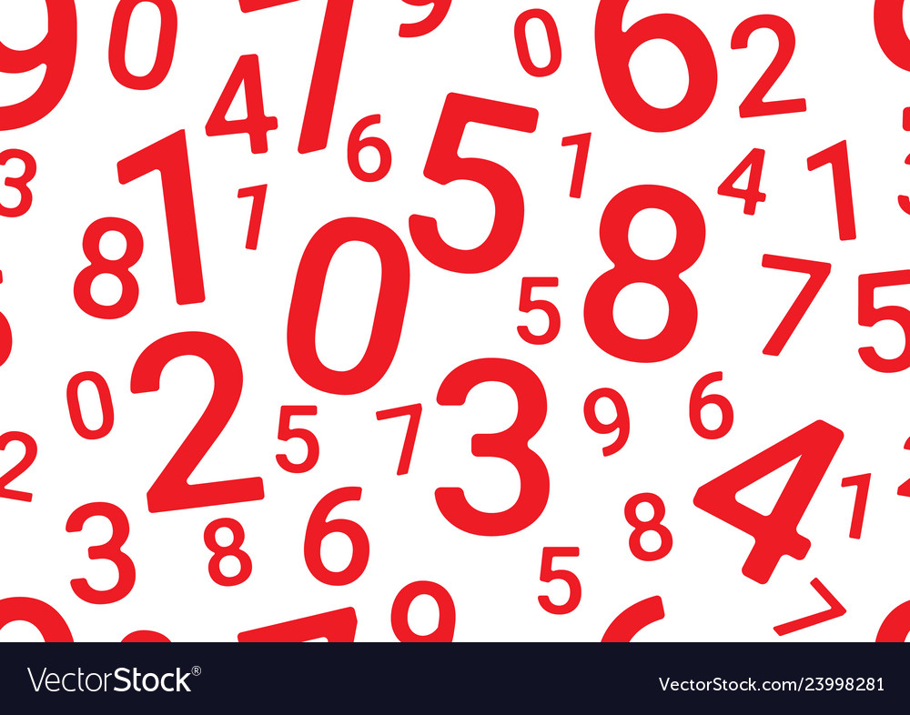 Red Number Pattern Background