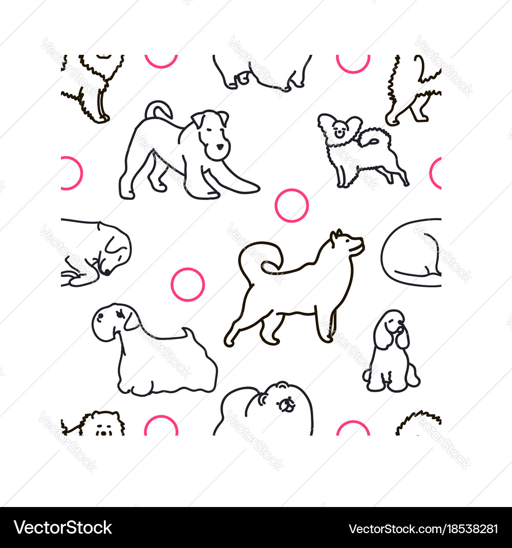 Seamless pattern with cute dogs Royalty Free Vector Image