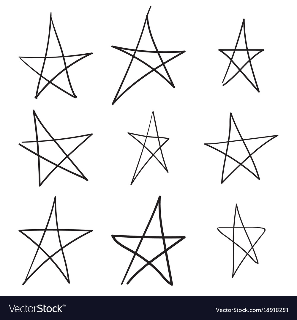 set hand drawn star
