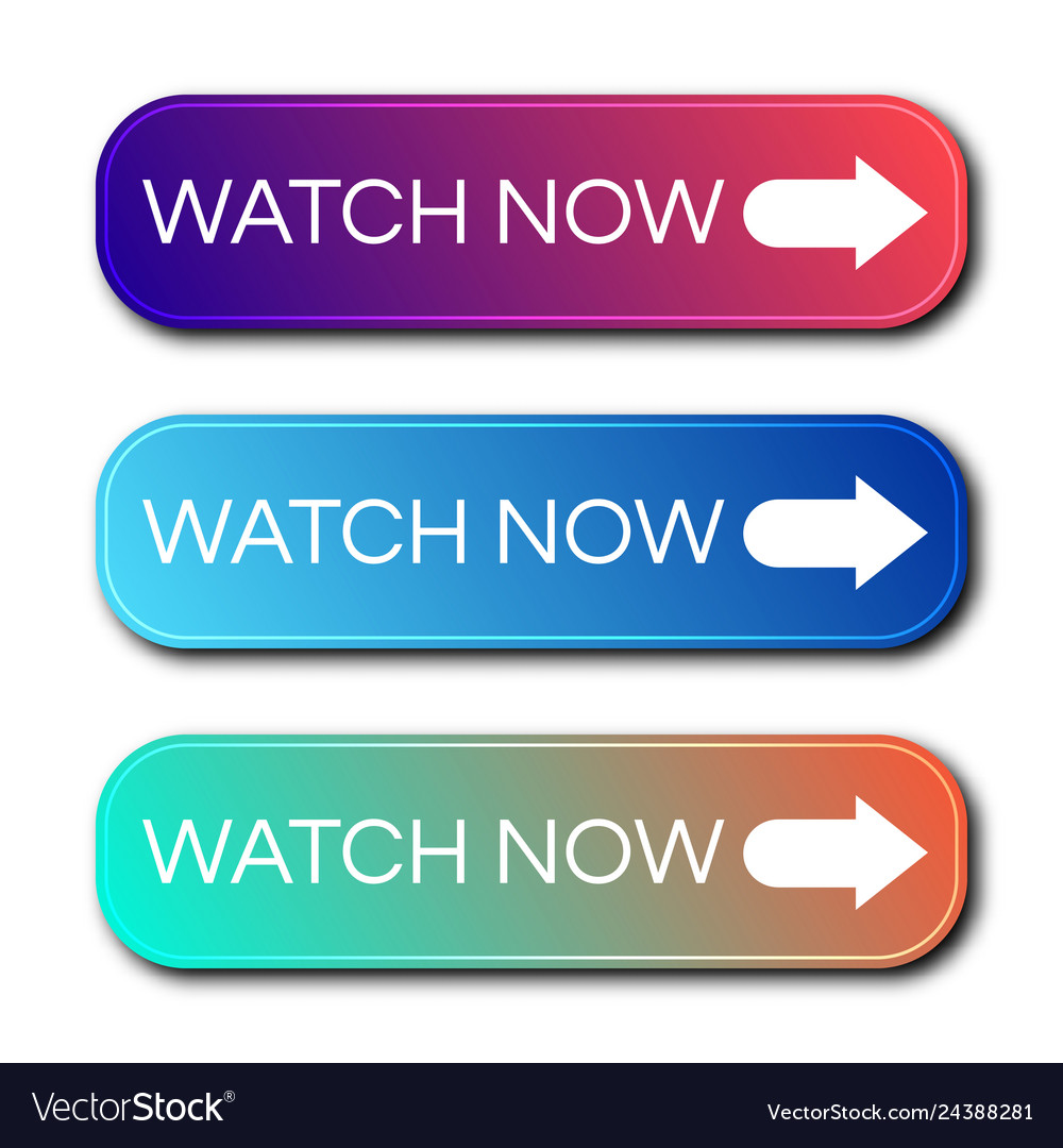 Set of three modern gradient buttons with shadows vector image Set of three modern gradient buttons with shadows