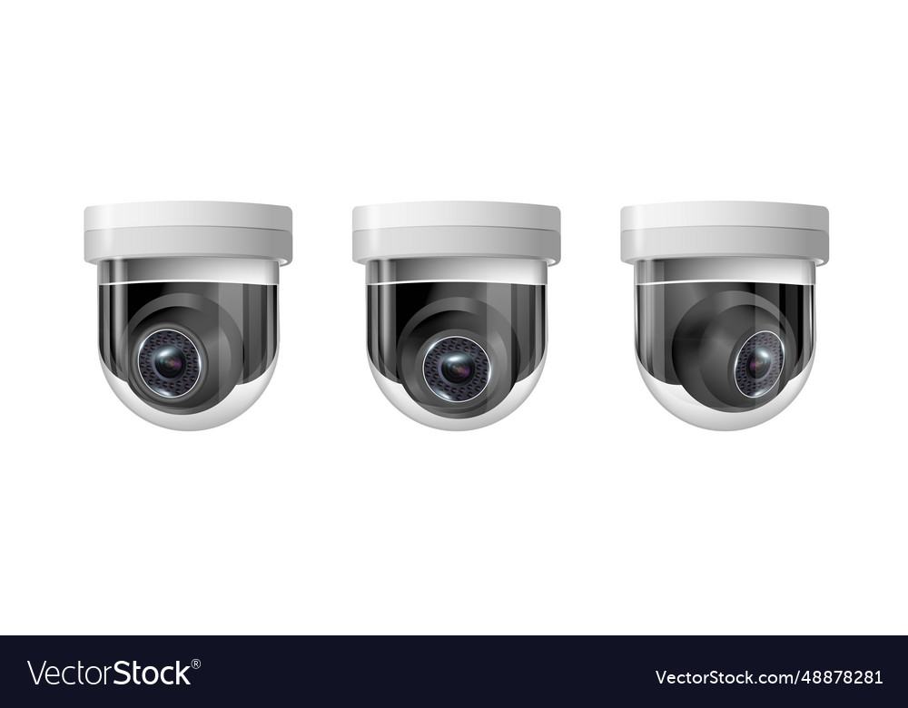 Surveillance camera round white circular view